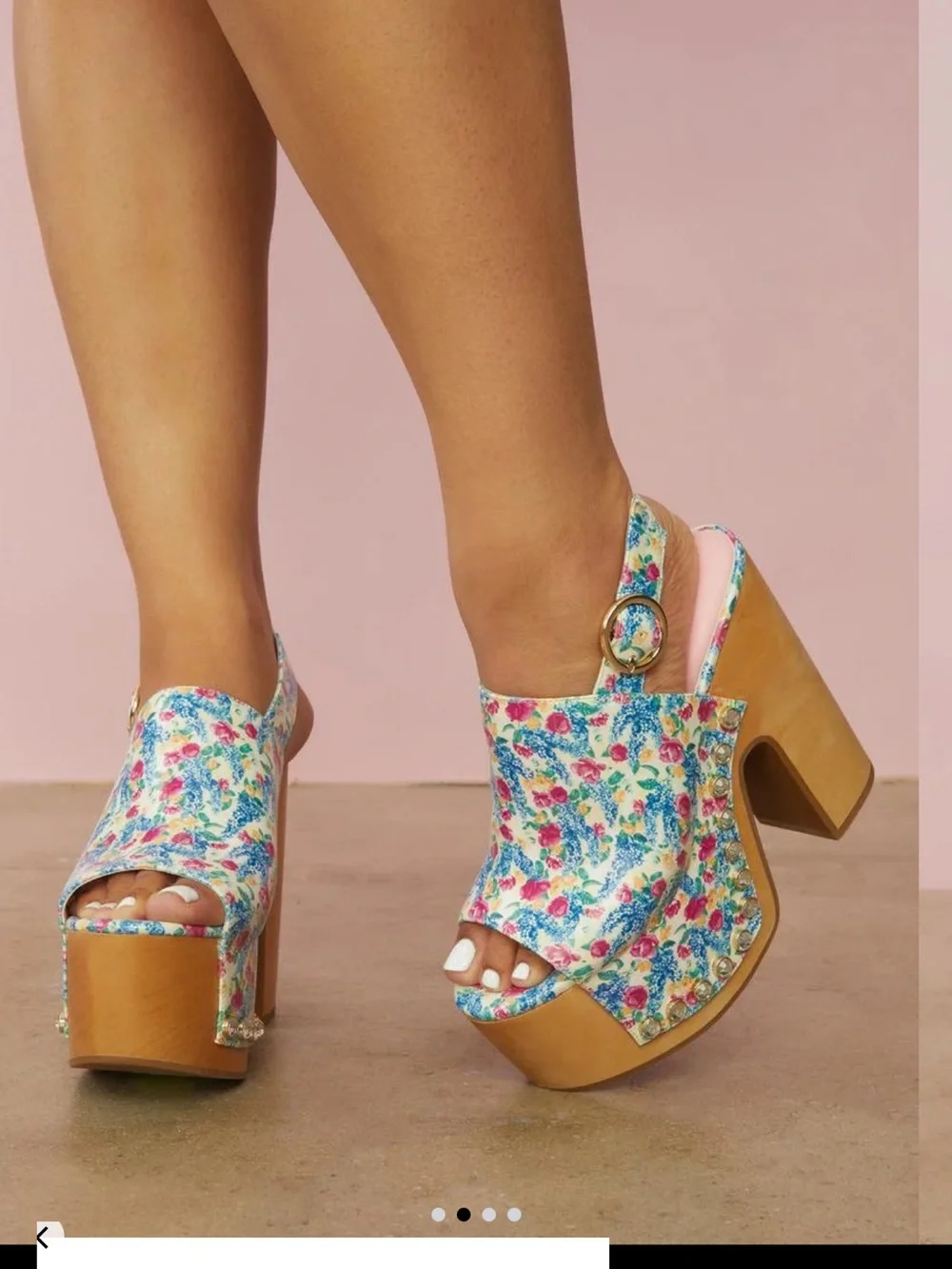 Dolls Kill Sugar Thrillz Cottage Calling Floral heeled clogs - BRAND NEW